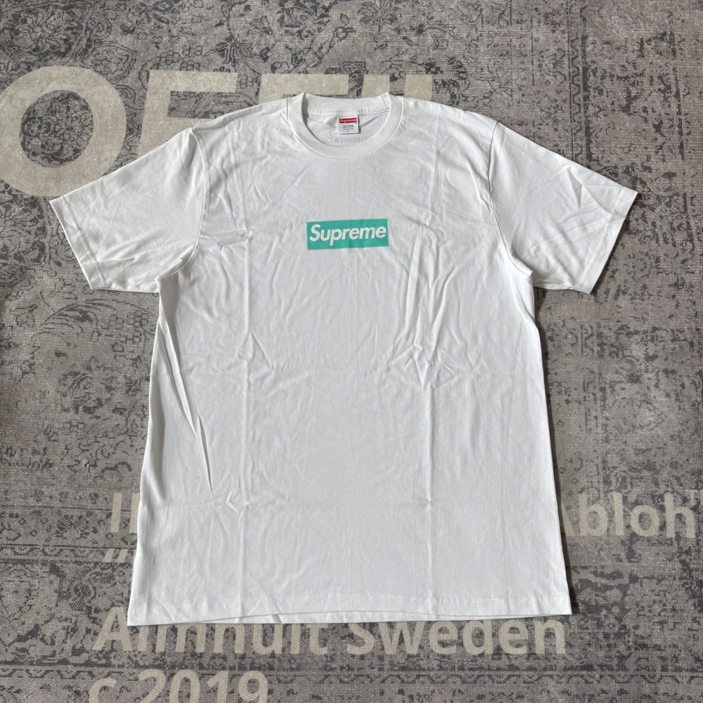 Supreme Tiffany & Co. Box Logo Tee Mens Large White Blue FW21 BOGO T-Shirt L